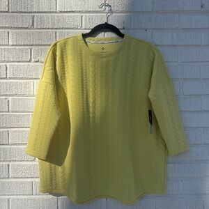 Tuckernuck Lemon Grass Cable Knit Sweater